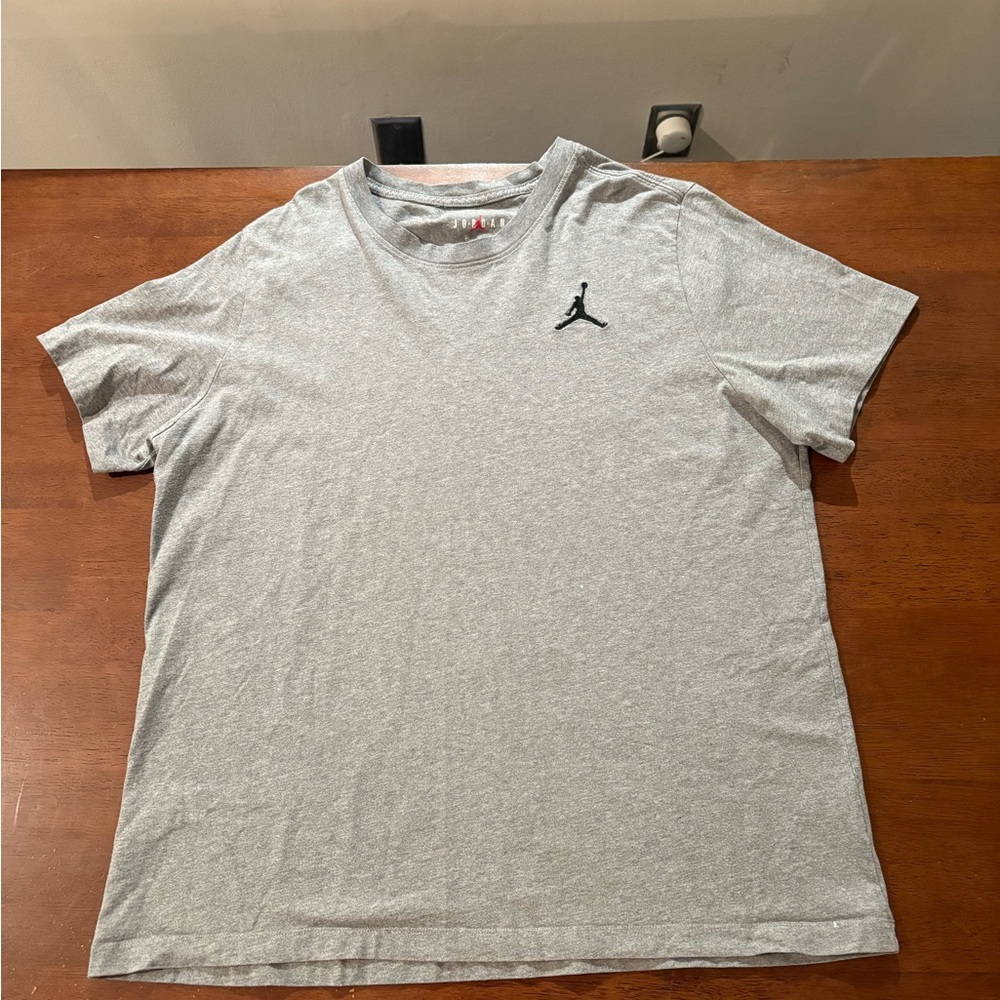 Jordan Gray Short Sleeve Crewneck Tee with Black Jumpman